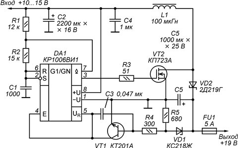 Схема включения кр1006