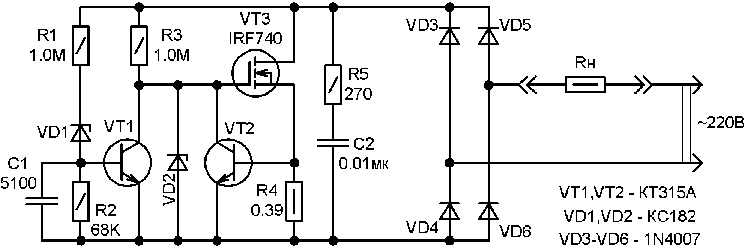 Электронный предохранитель своими руками схема на 220 вольт