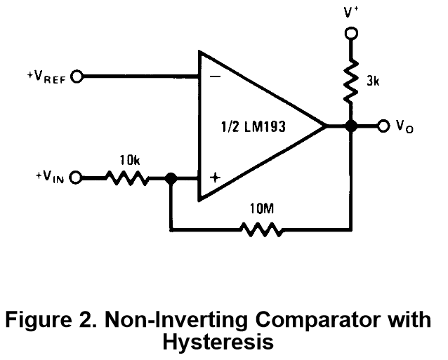 Схема компаратора с гистерезисом на lm393