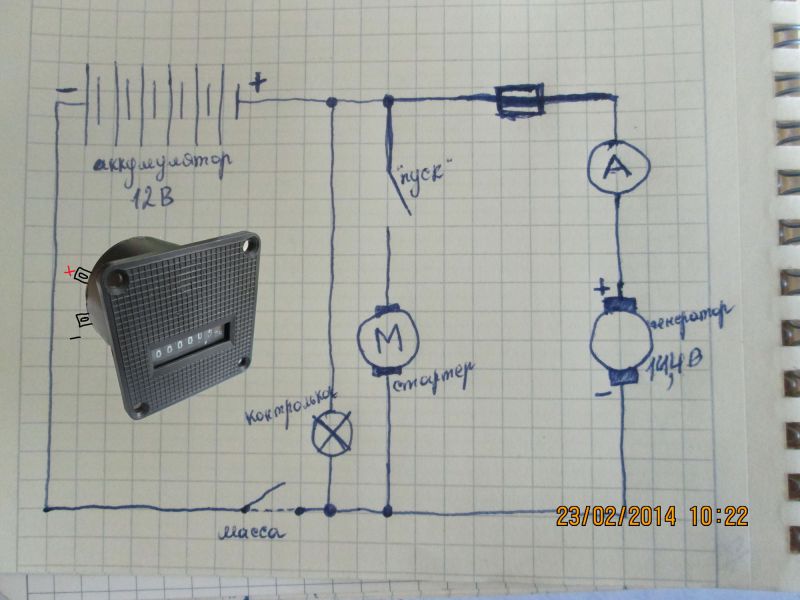 Счетчик моточасов схема подключения