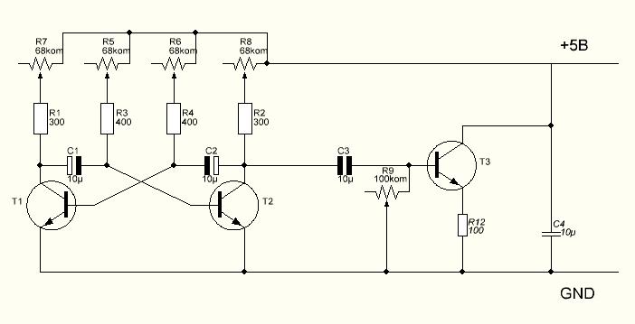 Генератор пилы на транзисторах схема