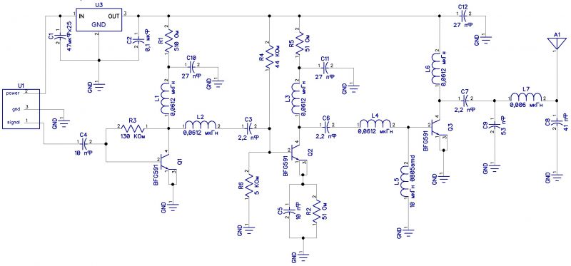 Bfg591 усилитель схема Форум РадиоКот * Просмотр темы - УМ 433 мгц
