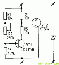 Регулируемый стабилитрон схема