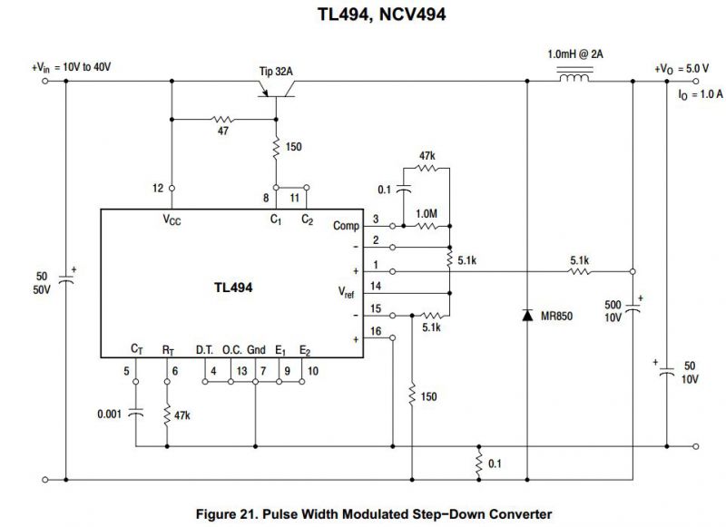 Схема повышающего преобразователя на tl494