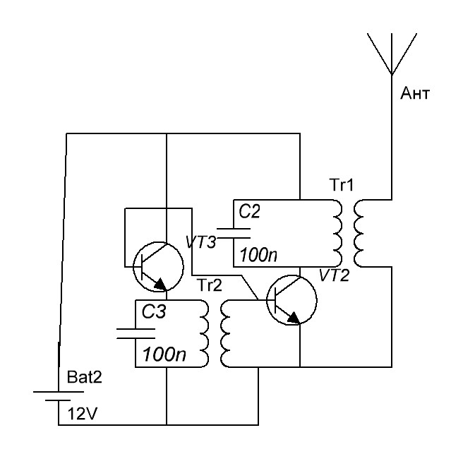 Вч генератор на одном транзисторе схема