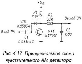 Транзисторный детектор схема