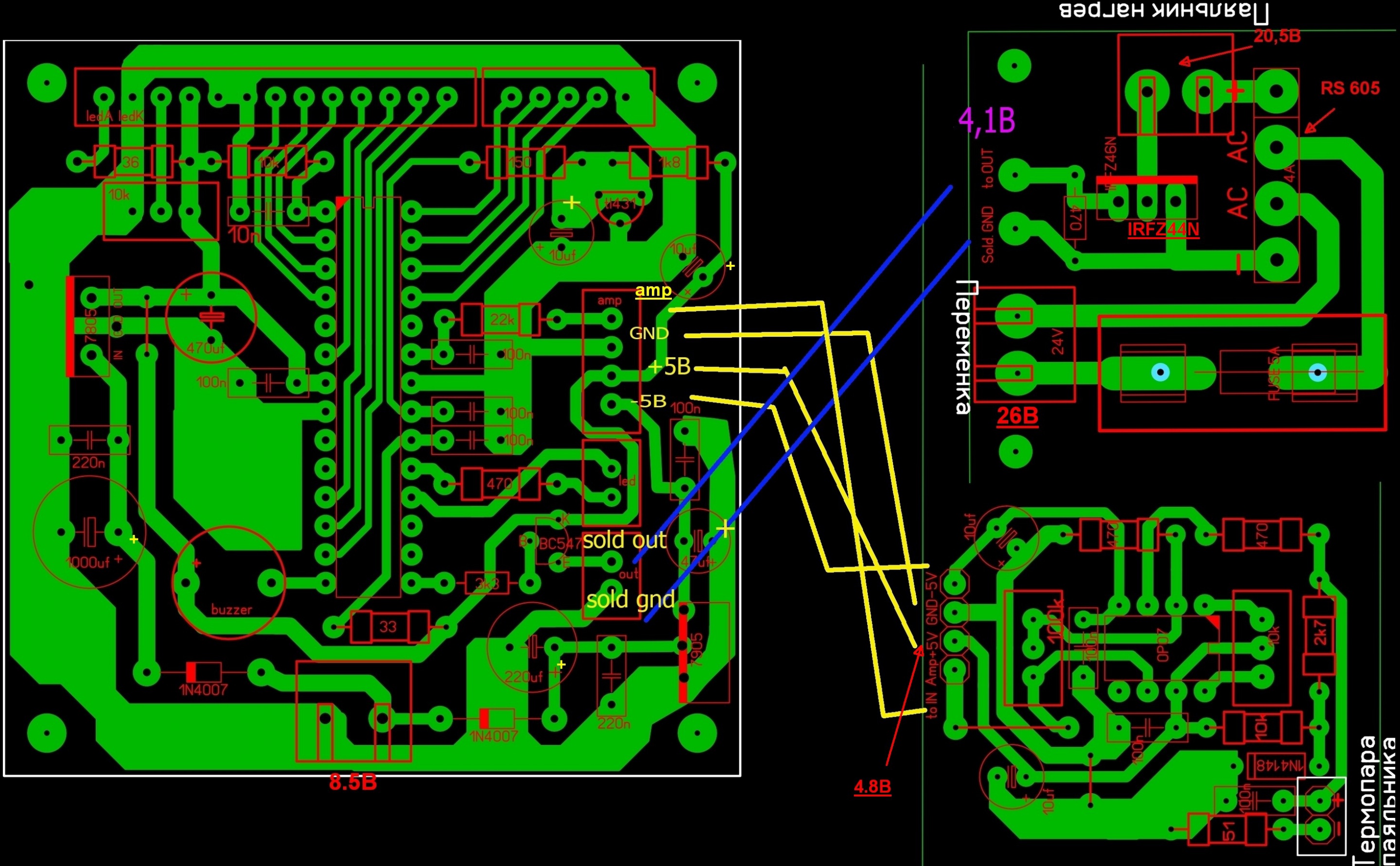 Схема паяльной станции на atmega8