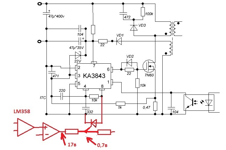 Ka3843b схема включения