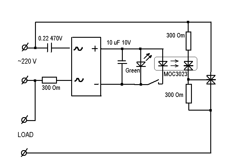 Схема реле на симисторе