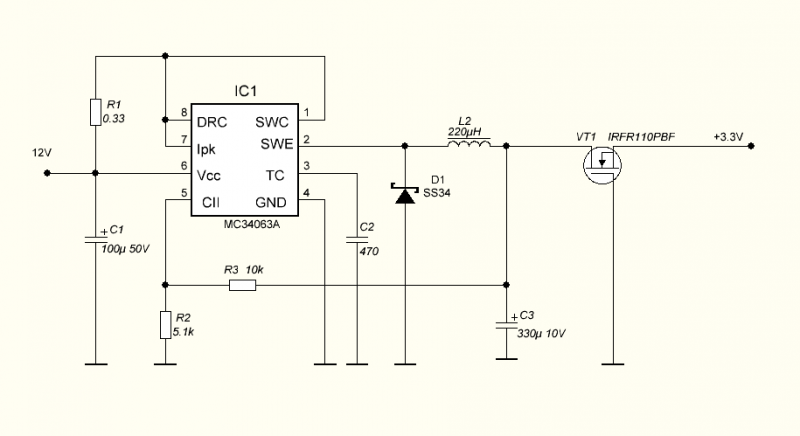 Mc34063 datasheet схема включения