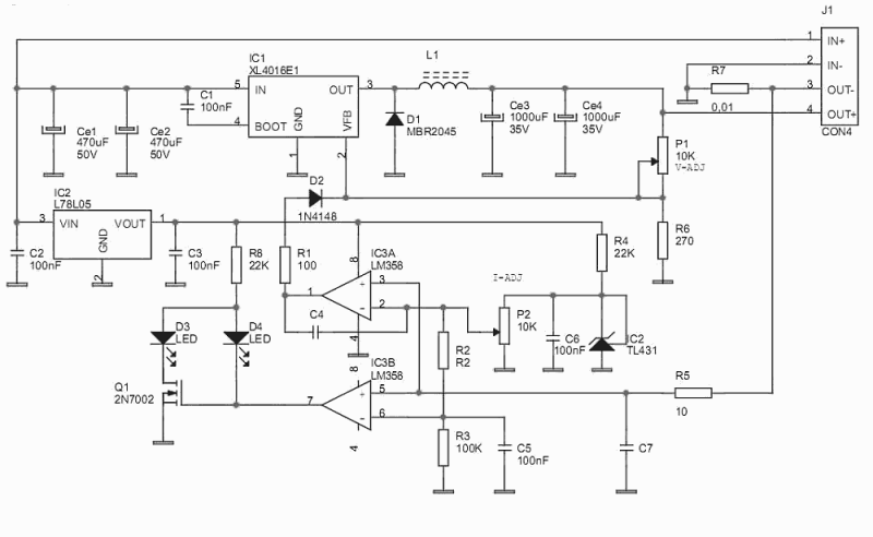 Схема подключения xl4016e1