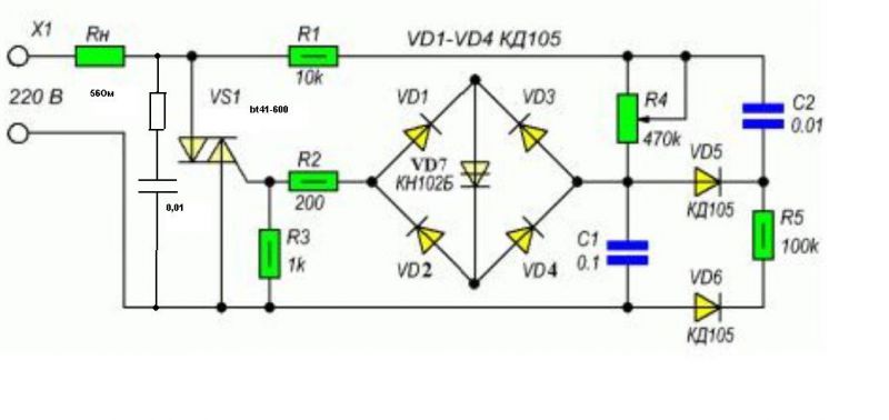 Регулятор мощности 220в своими руками схема