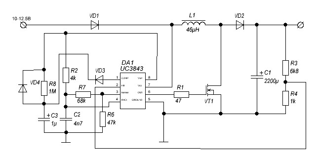 Uc3843b схема подключения