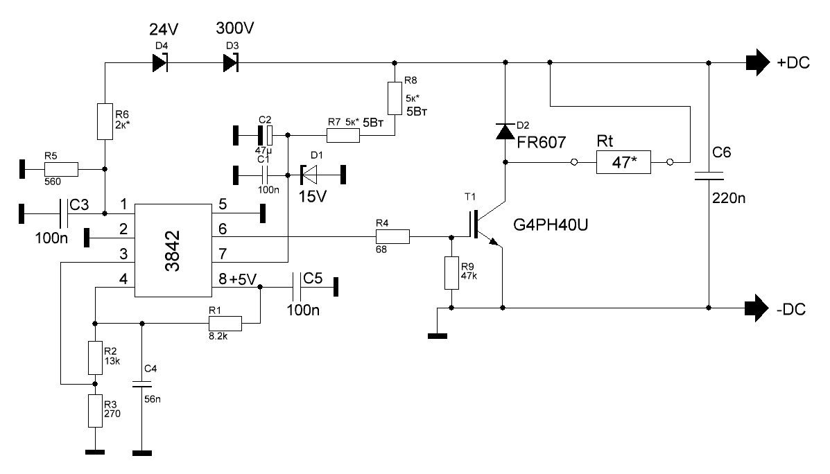 Ka3842a схема включения