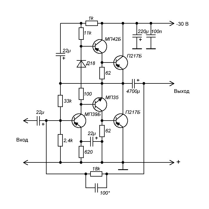 Принципа схема усилителей