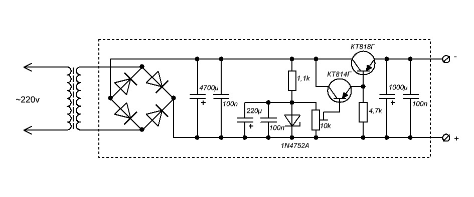 Схема транзисторный стабилизированный выпрямитель тст 12 5 схема