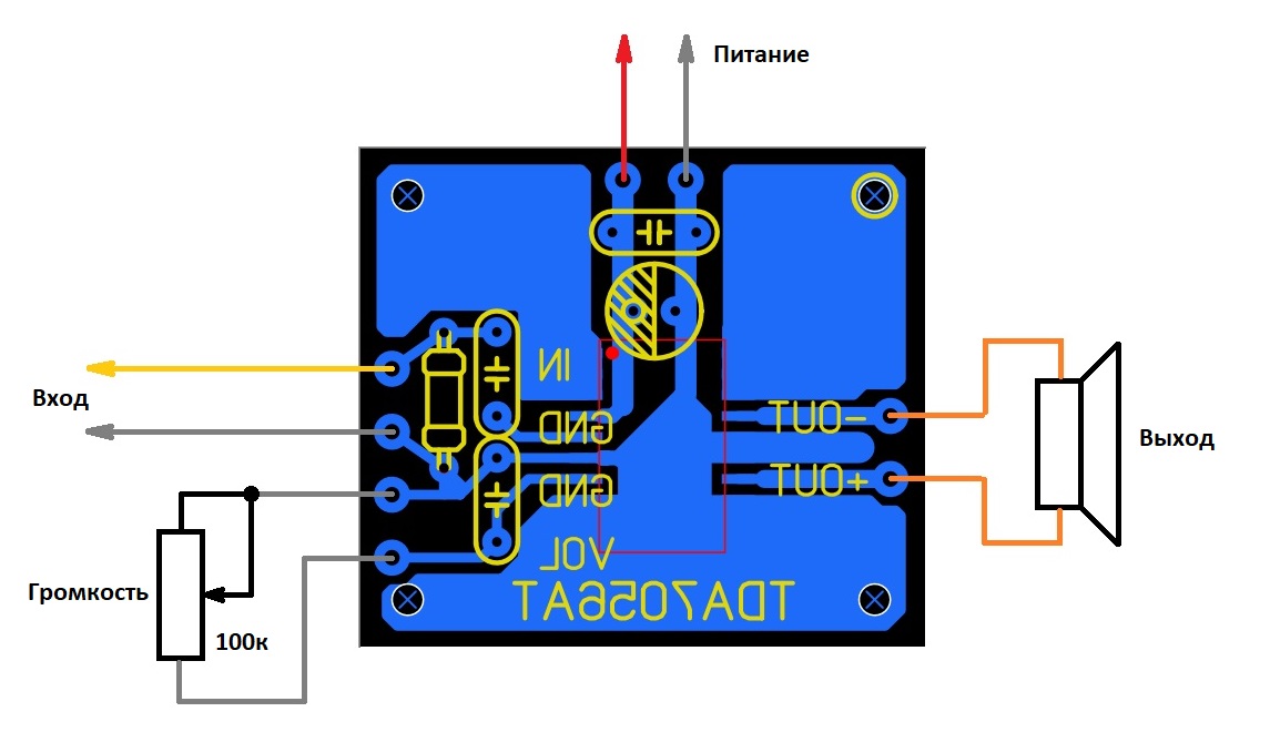 Tda7056 схема усилителя