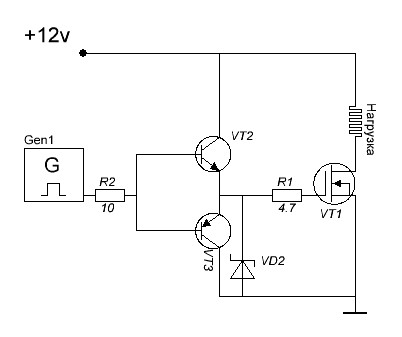 Схема управления мощным полевым транзистором