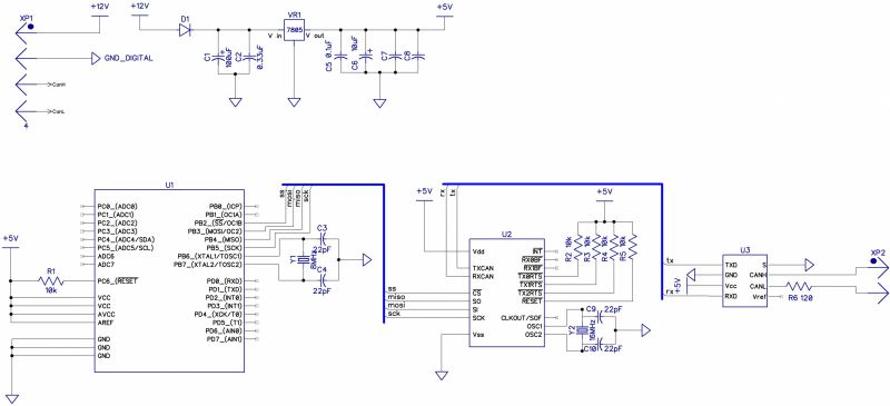 Mcp2515 схема подключения