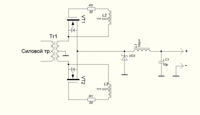 Синхронный выпрямитель на полевых транзисторах схема