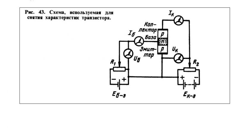 Схема для снятия характеристик транзистора